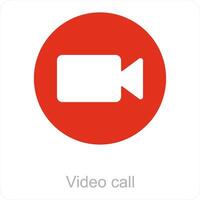 vidéo appel et appel icône concept vecteur