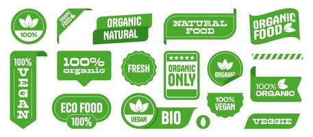 végétalien Étiquettes. éco végétarien nourriture biologique des produits, Naturel véganisme concept symboles, biologique ferme Frais végétalien Icônes. vecteur isolé ensemble