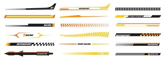 voiture décalque rayures. courses lignes autocollant pour véhicule côté, la vitesse et Puissance marquage décoratif autocollants pour voiture graphique conception. vecteur ensemble