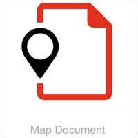 carte document et emplacement icône concept vecteur