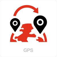 GPS et carte icône concept vecteur