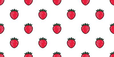 fraise sans couture modèle vecteur fruit dessin animé écharpe isolé répéter Contexte tuile fond d'écran illustration griffonnage textile conception