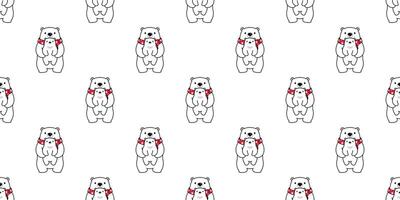 ours sans couture modèle vecteur polaire ours étreinte bébé écharpe isolé dessin animé répéter Contexte tuile fond d'écran illustration blanc conception