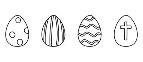Pâques des œufs ensemble dans griffonnage style vecteur