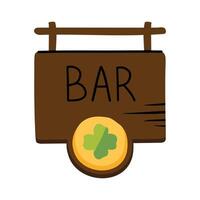 en bois bar signe pour st. patrick's journée vecteur