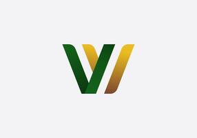 logo lettre v w avec or concept. moderne, minimaliste, monogramme audacieux logo conception. modifiable Couleur vecteur