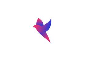 coloré logo oiseau, minimaliste, moderne, simple, modifiable Couleur vecteur