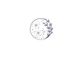 logo floral et étoiles, logo astrologie et feuille, élégant, moderne et minimaliste, modifiable Couleur vecteur