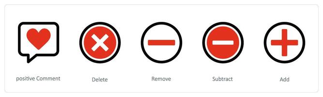 positif commentaire et supprimer, vecteur