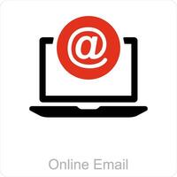 en ligne email et courrier icône concept vecteur