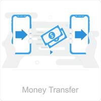 argent transfert et transaction icône concept vecteur