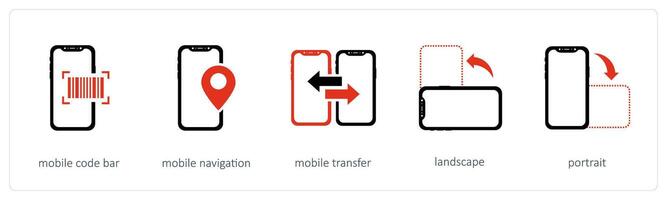 mobile code bar et mobile la navigation vecteur