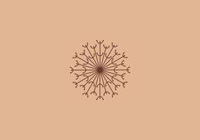 logo mandala pissenlit fleur. esthétique et féminin, Facile ligne et luxe moderne. modifiable couleur. vecteur