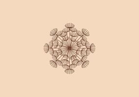 logo mandala pissenlit fleur. esthétique et féminin, Facile ligne et luxe moderne. modifiable couleur. vecteur