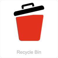 recycler poubelle et poubelle icône concept vecteur