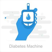 Diabète machine et glucose icône concept vecteur