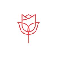 Rose fleur logo ilustration vecteur