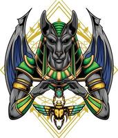 vecteur illustration de anubis Dieu avec prime qualité Stock vecteur