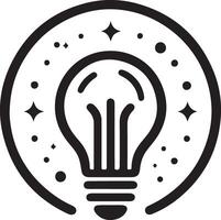 minimal ampoule logo logo icône, plat symbole, noir Couleur silhouette, blanc Contexte vecteur