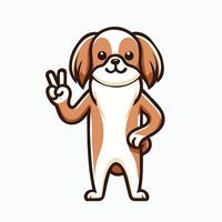 ai généré Japonais menton chien paix geste illustration vecteur