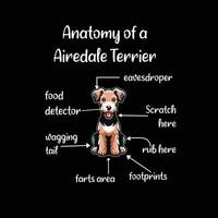 anatomie de une airedale terrier typographie T-shirt conception illustration vecteur