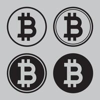 ensemble de bitcoin icône. crypto-monnaie, numérique monnaie, affaires et la finance concept. plat conception vecteur illustration.