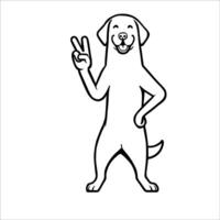 ai généré sur de soi Chesapeake baie retriever paix geste illustration vecteur