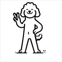 ai généré sur de soi lagotto romagnol paix geste illustration vecteur