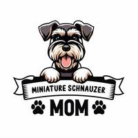 miniature schnauzer chien maman typographie t chemise conception illustration pro vecteur