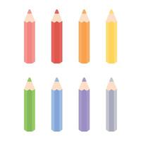 mignonne pastel coloré crayon icône ensemble. plat vecteur illustration. retour à école concept.
