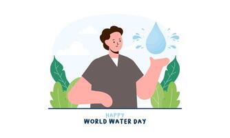 content international l'eau journée. célébrer monde l'eau journée vecteur