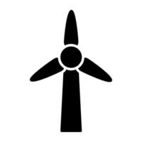 une glyphe conception, icône de vent turbine vecteur