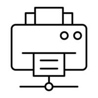 une plat conception, icône de réseau imprimante vecteur