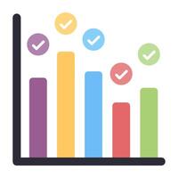 modifiable plat conception de bar graphique icône vecteur