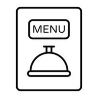 cloche sur plié papier, icône de menu carte vecteur