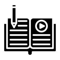 vidéo livre l'écriture icône dans branché style vecteur