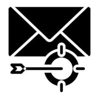 icône de email cible, solide conception vecteur