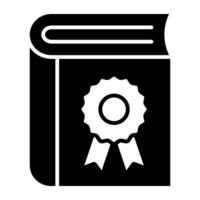 badge avec document, certifié livre icône vecteur