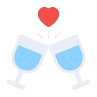 des lunettes avec cœur, icône de l'amour les boissons vecteur