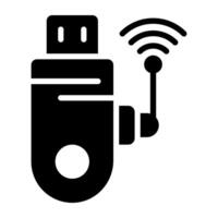 une glyphe conception, icône de intelligent USB vecteur
