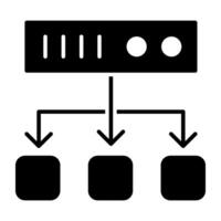 une plat conception, icône de serveur réseau vecteur