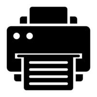 une glyphe conception, icône de imprimante vecteur