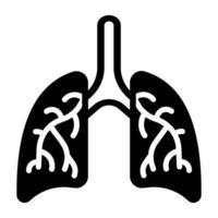 Humain respiratoire organe, poumons icône vecteur