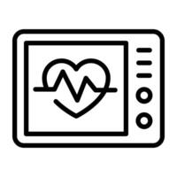 battement de coeur à l'intérieur moniteur représentant cardiographie icône vecteur