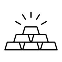 une linéaire conception, icône de or briques vecteur