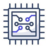 une plat conception, icône de numérique puce vecteur