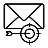 icône de email cible, linéaire conception vecteur
