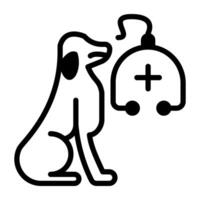 animal avec sanimal avec sanimal avec animal de compagnie avec stéthoscope, concept de chien examen de l'éthoscope, concept de chien téthoscope de contrôle, concept de chien téthoscope de contrôle, concept de chien vérification vecteur