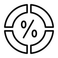 un contour conception, icône de pourcentage graphique vecteur