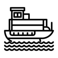 Voyage par motomarine, bateau icône vecteur